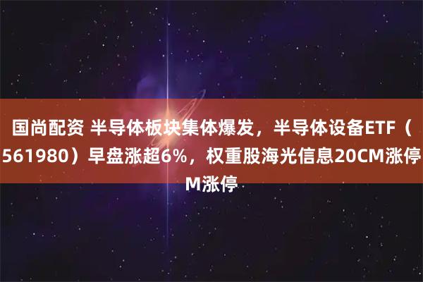 国尚配资 半导体板块集体爆发，半导体设备ETF（561980）早盘涨超6%，权重股海光信息20CM涨停